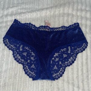 Lace and Sparkly  Blue Velvet Panties